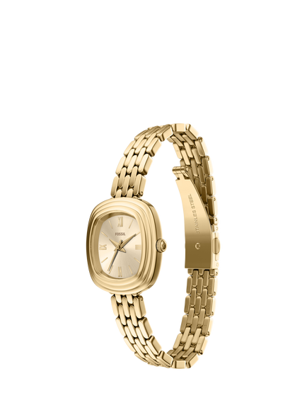Fossil ES5506 Women's 30mm Square Bracelet Strap Watch, Gold - view 2, Gold