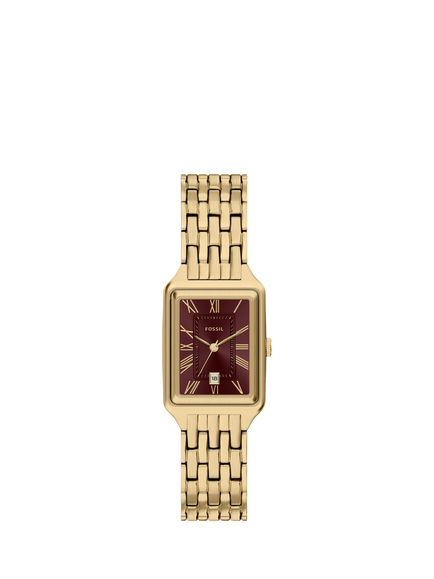 Fossil ES5512 Women's Raquel 23mm Rectangular Bracelet Strap Watch, Gold, Gold
