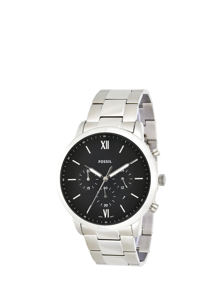Fossil FS5384 Men's Neutra 44mm Round Bracelet Strap Watch, Silver - view 2, Silver