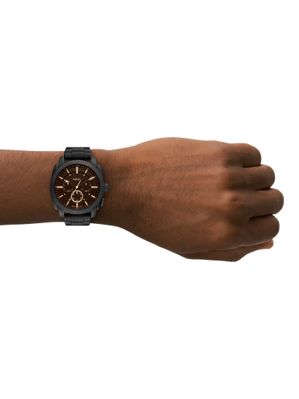 Fossil FS6097 Men's Machine Chronograph 44mm Round Bracelet Strap Watch, Black - view 2, Black