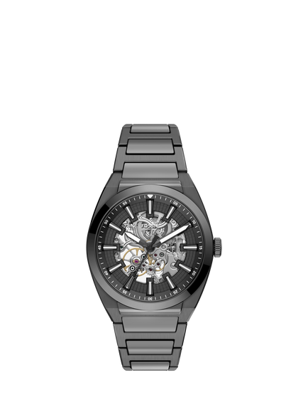 Fossil ME3206 Men's Everett 44mm Round Bracelet Strap Watch, Smoke, Smoke