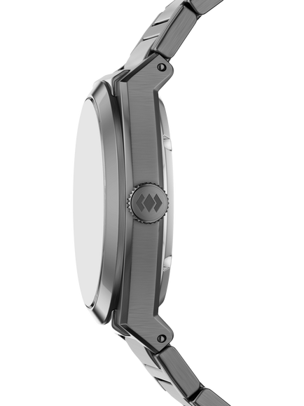 Fossil ME3206 Men's Everett 44mm Round Bracelet Strap Watch, Smoke - view 2, Smoke