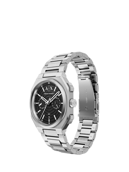 Armani Exchange AX1475 Men's 40mm Octagonal Bracelet Strap Watch, Silver - view 2, Silver