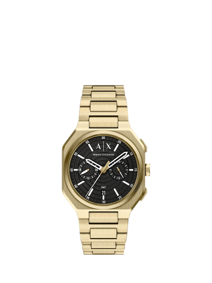 Armani Exchange AX1476 Men's 40mm Octagonal Bracelet Strap Watch, Gold, Gold