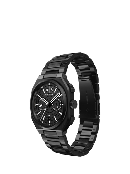 Armani Exchange AX1478 Men's 40mm Octagonal Bracelet Strap Watch, Black - view 2, Black