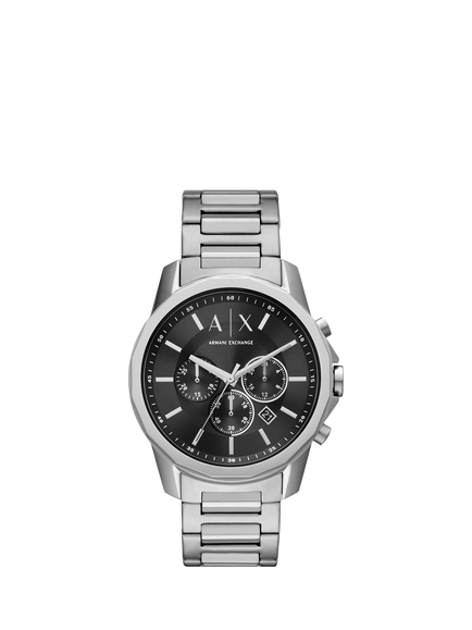 Armani Exchange AX1720 Men's 44cm Round  Bracelet Strap Watch, Silver, Silver