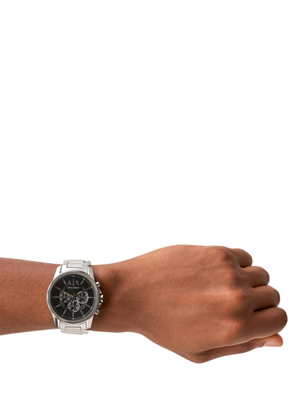 Armani Exchange AX1720 Men's 44cm Round  Bracelet Strap Watch, Silver - view 2, Silver