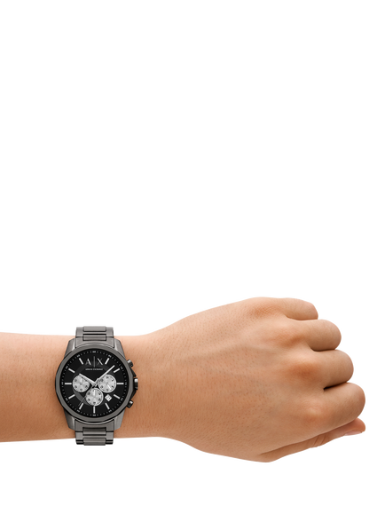Armani Exchange AX1765 Men's 44mm Round Bracelet Strap Watch, Gunmetal - view 2, Gunmetal