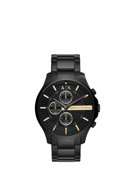 Armani Exchange AX2164 Men's 46mm Hampton Chronograph Bracelet Strap Watch, Black, Black