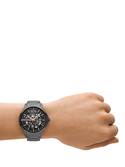Armani Exchange AX2458 Men's 46mm Round Bracelet Strap Watch, Gunmetal - view 2, Gunmetal