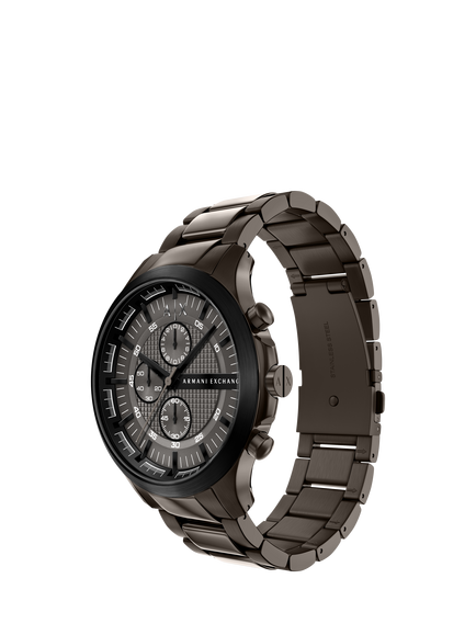 Armani Exchange AX2467 Men's 46mm Round Bracelet Strap Watch, Brown - view 2, Brown