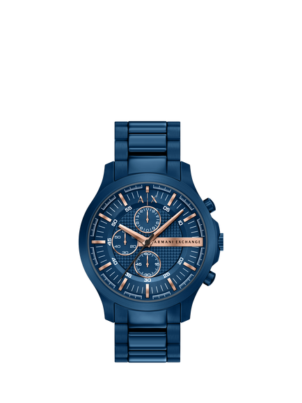 Armani Exchange AX2468 Men's 46mm Round Bracelet Strap Watch, Blue, Blue
