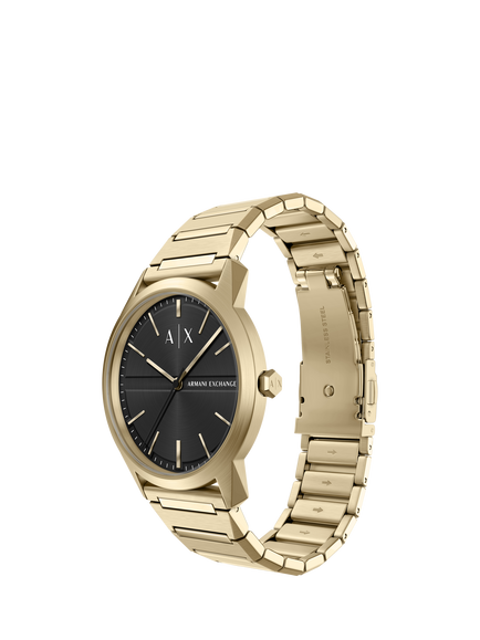 Armani Exchange AX2650 Men's 42mm Round Bracelet Strap Watch, Gold - view 2, Gold