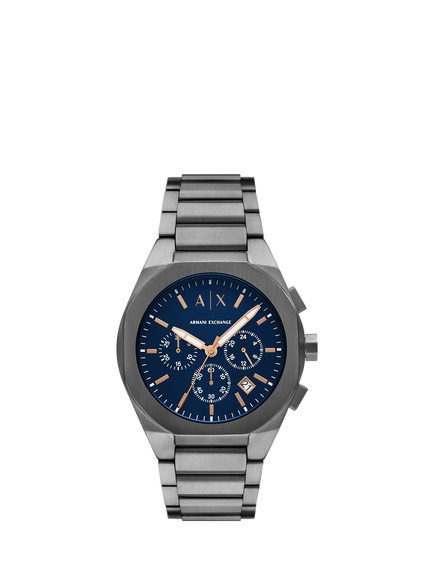 Armani Exchange AX4182 Men's Sync 42mm Round Bracelet Strap Watch, Gunmetal, Gunmetal