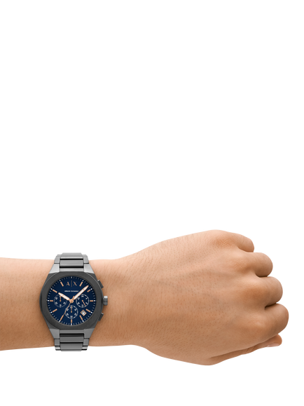 Armani Exchange AX4182 Men's Sync 42mm Round Bracelet Strap Watch, Gunmetal - view 2, Gunmetal