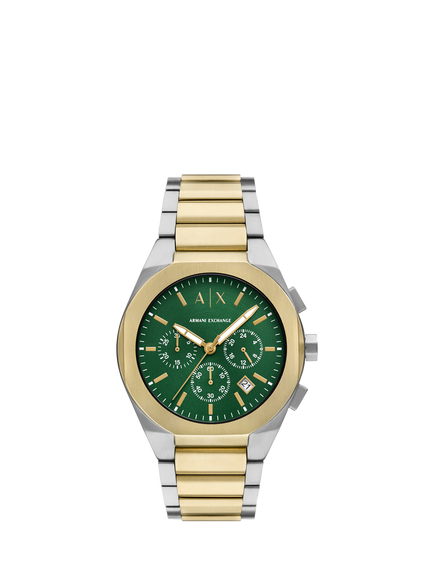 Armani Exchange AX4184 Men's Sync 42mm Round Bracelet Strap Watch, Two-tone, Two-tone