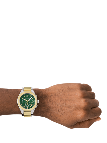 Armani Exchange AX4184 Men's Sync 42mm Round Bracelet Strap Watch, Two-tone - view 2, Two-tone