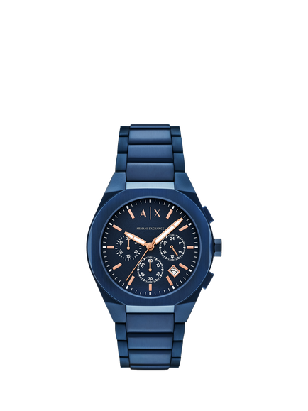 Armani Exchange AX4189 Men's Sync 42mm Round Bracelet Strap Watch, Blue, Blue