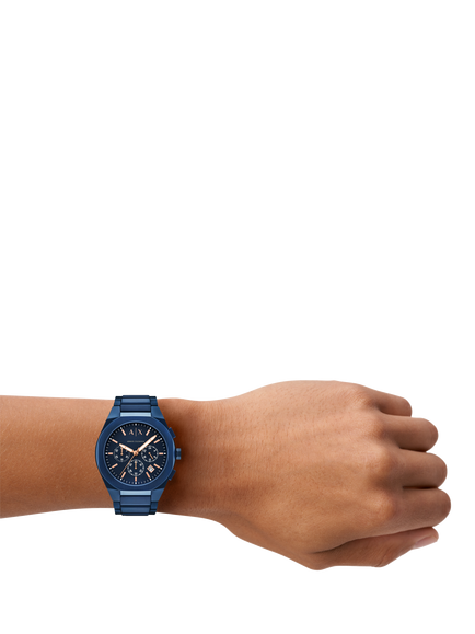 Armani Exchange AX4189 Men's Sync 42mm Round Bracelet Strap Watch, Blue - view 2, Blue