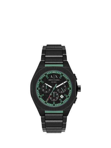 Armani Exchange AX4294 Men's 44mm Chronograph Bracelet Strap Watch, Black, Black