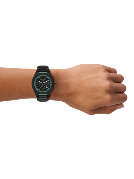 Armani Exchange AX4294 Men's 44mm Chronograph Bracelet Strap Watch, Black - view 2, Black