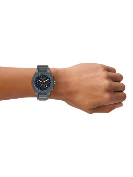 Armani Exchange AX4295 Men's 44mm Chronograph Bracelet Strap Watch, Gunmetal - view 2, Gunmetal