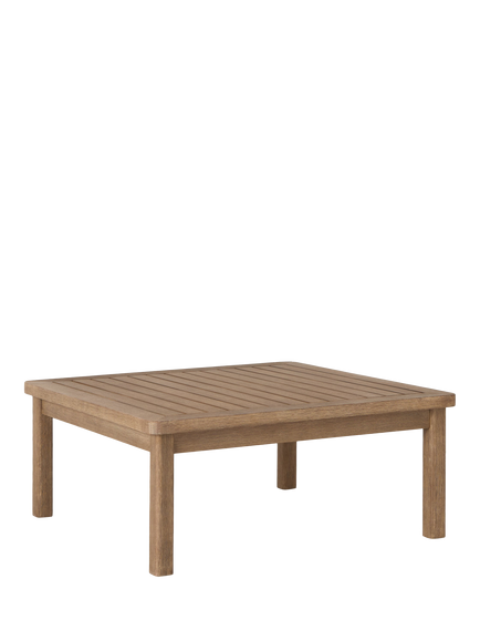 John Lewis OUTLET Coast Eucalyptus Wood Square Garden Coffee Table & Cushion, Like New, Brushed Wood, Brushed Wood