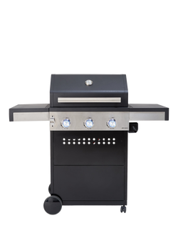 John Lewis OUTLET Grillstream 3-Burner Hybrid Gas & Charcoal BBQ, Like New, Black