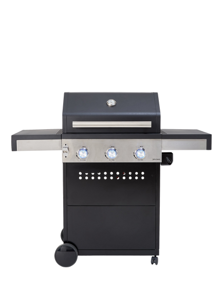 John Lewis OUTLET Grillstream 3-Burner Hybrid Gas & Charcoal BBQ, Like New, Black