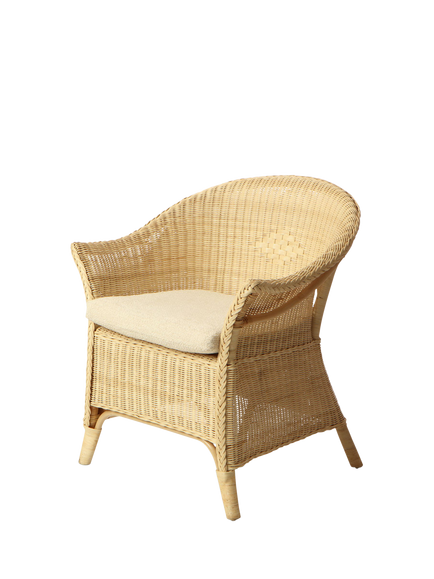 Desser OUTLET King Rattan Loom Chair with Cushion, Like New, Natural, Natural