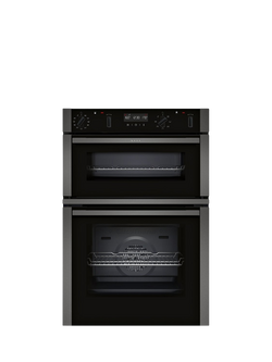 Neff OUTLET N50 U2ACM7HG0B Built In Electric Self Cleaning Double Oven, Like New, Graphite Grey, Graphite Grey
