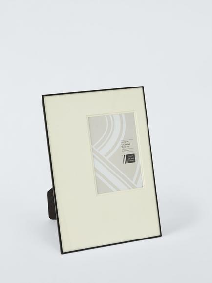John Lewis Double Mount Photo Frame, A4 (4 x 6" Mounted), Black Aluminium, Black Aluminium