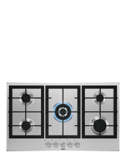 AEG HGX95320SM 90cm Gas Hob, Black, Black