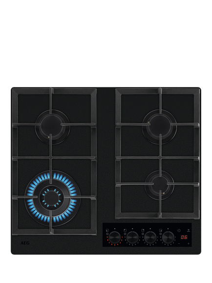 AEG HKB64341NL 60cm Integrated Gas Hob, Matt Black, Matt Black