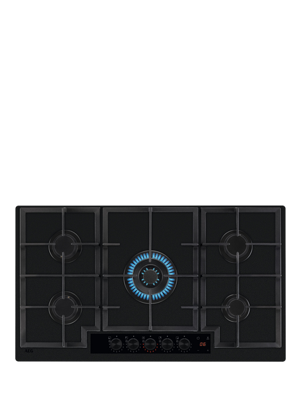 AEG HKB95341NL 90cm Gas Hob, Matt Black, Matt Black