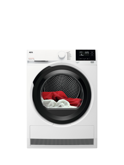 AEG TR719CT4B Freestanding Heat Pump Tumble Dryer, 9kg Load, White, White