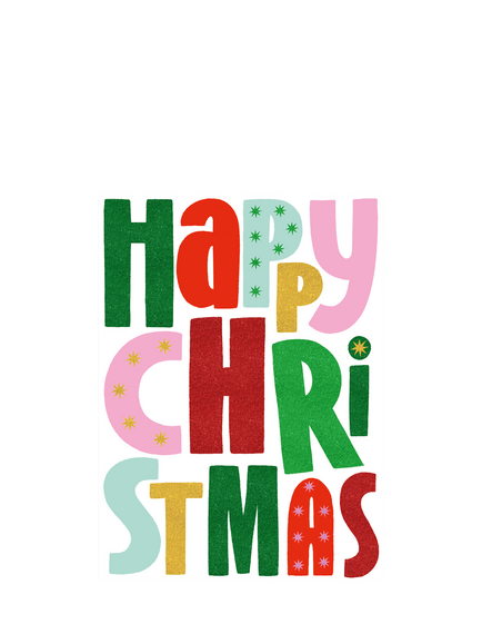Art File Happy Christmas Text Christmas Card, Multi