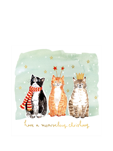 Louise Mulgrew Designs Cats Meowvelous Christmas Card, Multi
