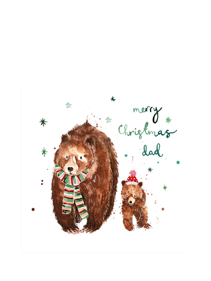 Louise Mulgrew Designs Dad Brown Bears Christmas Card, Multi