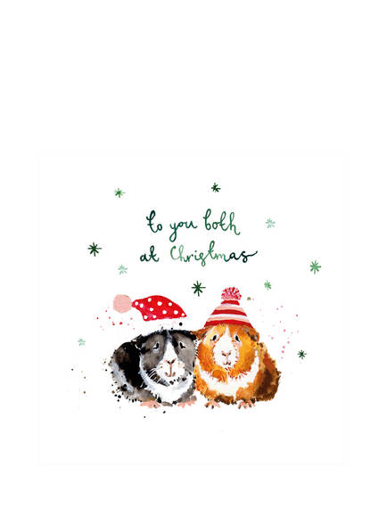 Louise Mulgrew Designs Guinea Pigs To You Both Christmas Card, Multi