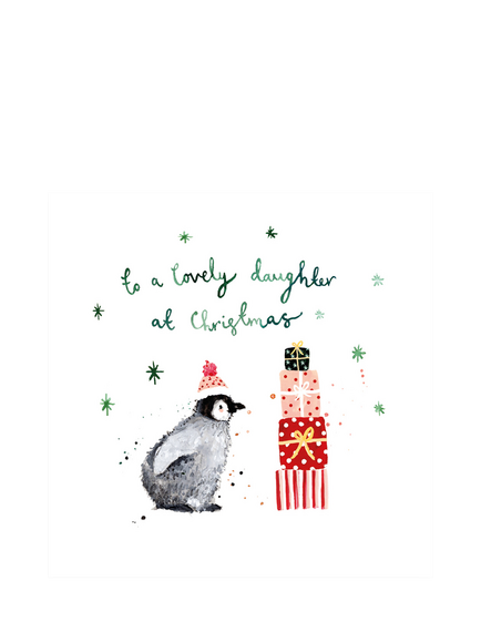Louise Mulgrew Designs Lovely Daughter Penguin Christmas Card, Multi