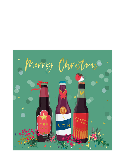 Belly Button Designs Son Bottles Christmas Card, Multi