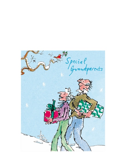 Woodmansterne Grandparents Carrying Presents Christmas Card, Multi