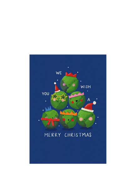 Woodmansterne Jolly old Sprouts Christmas Card, Multi