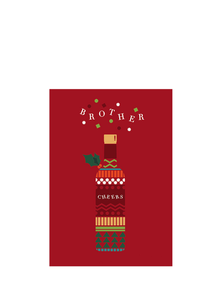 Woodmansterne Pile Of Wine Bottles Brother Christmas Card, Multi