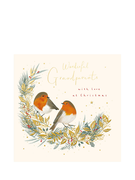 Woodmansterne Wonderful Grandparents Robin Christmas Card, Multi