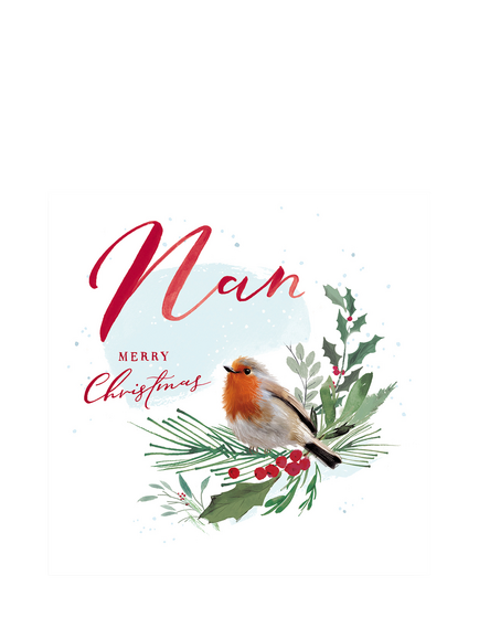 Woodmansterne Robin On Foliage Nan Christmas Card, Multi