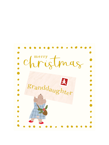 Caroline Gardner Granddaughter Mouse Christmas Card, Multi