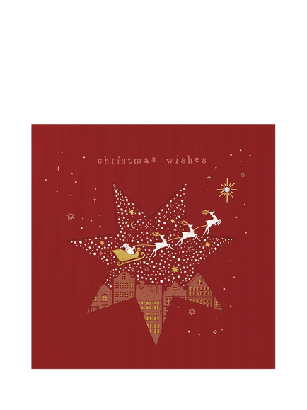 Woodmansterne Santas Sleigh Inside A Star Christmas Card, Multi