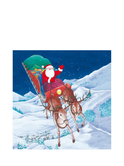Woodmansterne Sleigh Flying Christmas Card, Multi